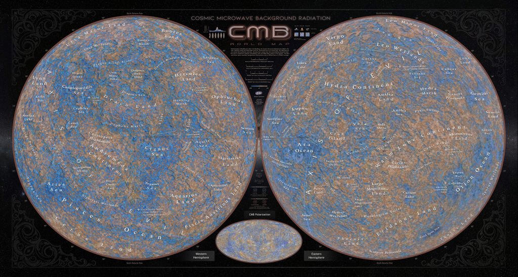 Cosmic Background World Map - Pablo Carlos Budassi